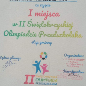 II Świętokrzyska Olimpiada Przedszkolaka