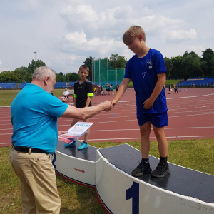 Krystian Ludew na podium