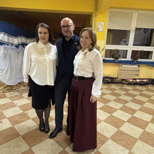 p. Dyrektor Grażyna Wódz, Prezydent Miasta Arkadiusz Bogucki i Martyna Dudek